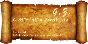 Gyárfás Zenóbia névjegykártya